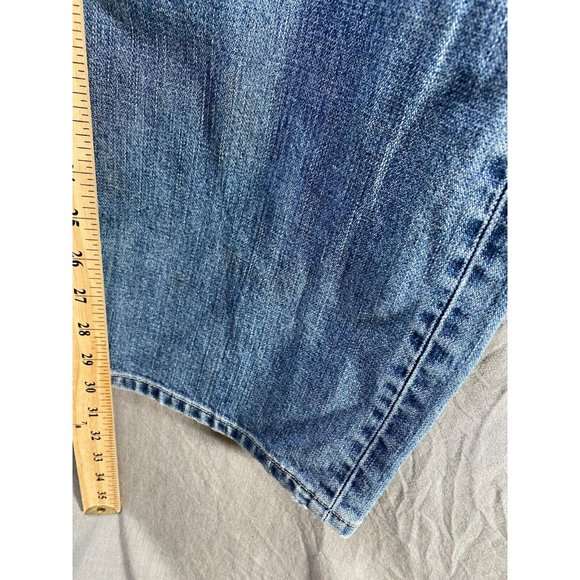 Structure Pants Mens 36 Blue Straight Pocketed Belted Zip Jeans Men 36x30. - Picture 7 of 10